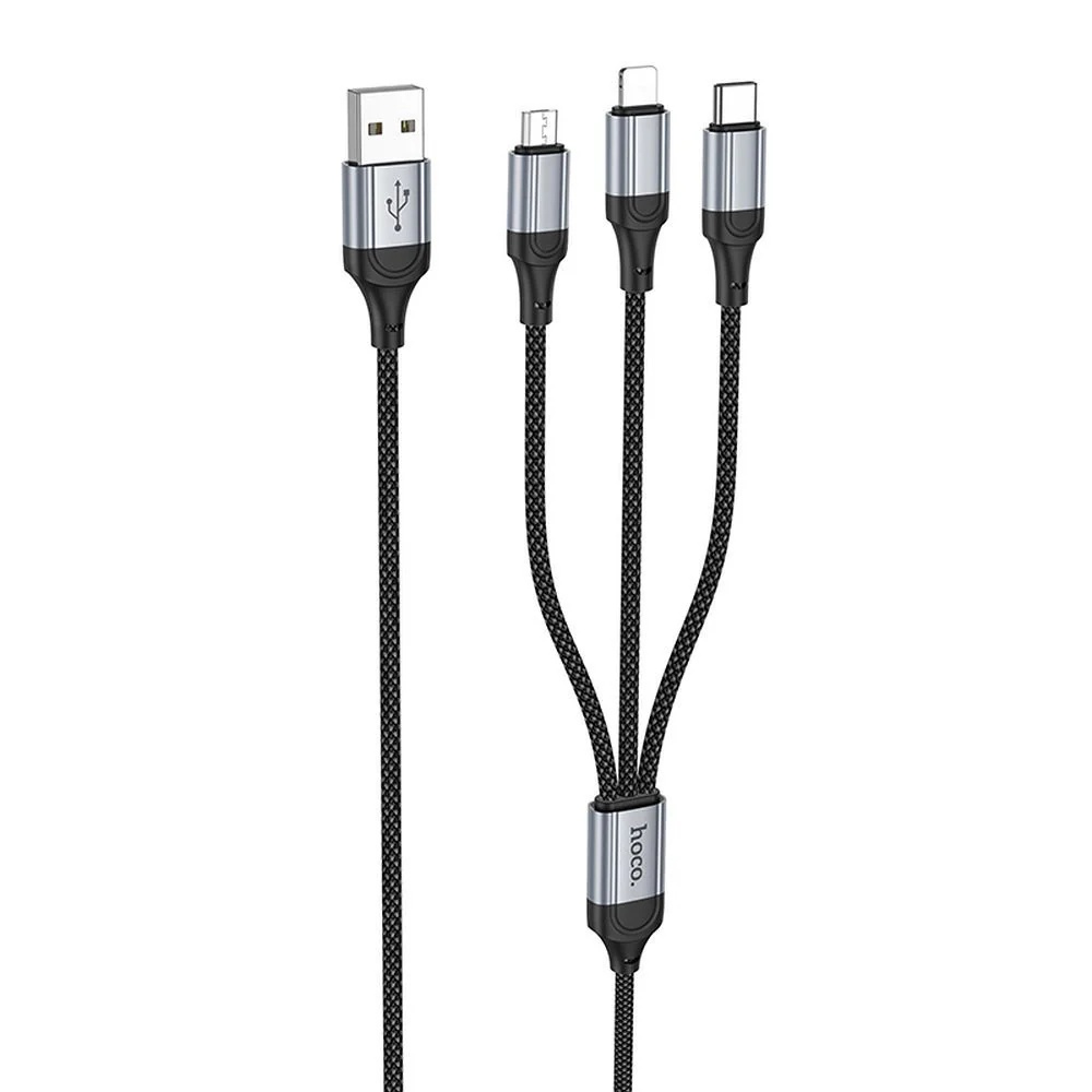 HocoX102 Fresh 3-in-1 charging data cable(iP+Micro+Type-C)