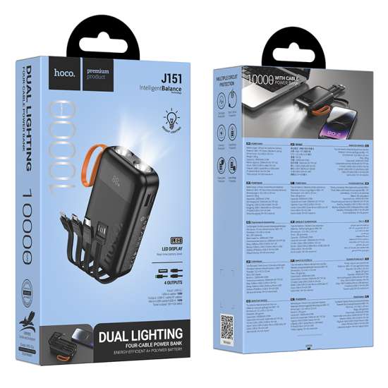 Hoco J151 Spirit dual lighting four-cable power bank(10000mAh)