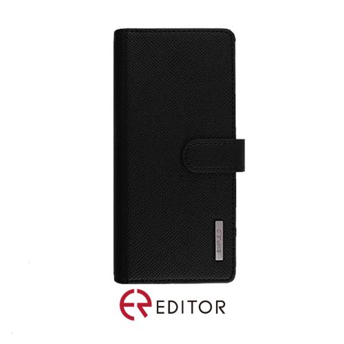 [FW3-04]Korean Simple D Double Folio | iPhone 14 Plus/15 Plus (6.7) - Black