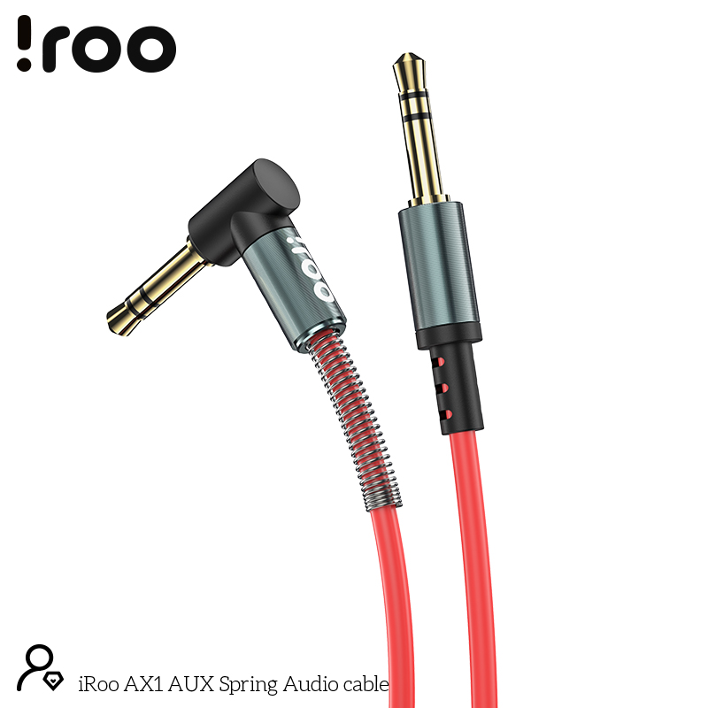 iRoo AX1 | Spring Aux Audio Cable - Red