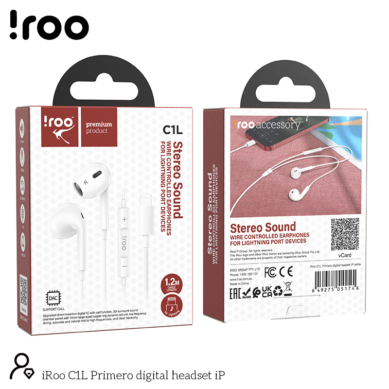 iRoo C1L Digital Earphones | For Ligtning