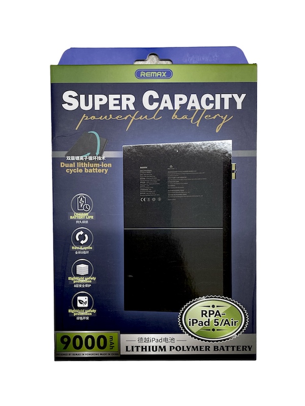 [PT-149] REMAX High quality, Super Capacity Lithium Polymer Battery | Ipad 5/6//Air/iPad 7/8/9 (10.2) 9000mAh