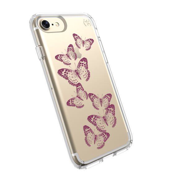 [BWS1-01] Speck Presidio Clear + Print | iPhone 7/8/SE 2020 – Butterflies Rose Gold