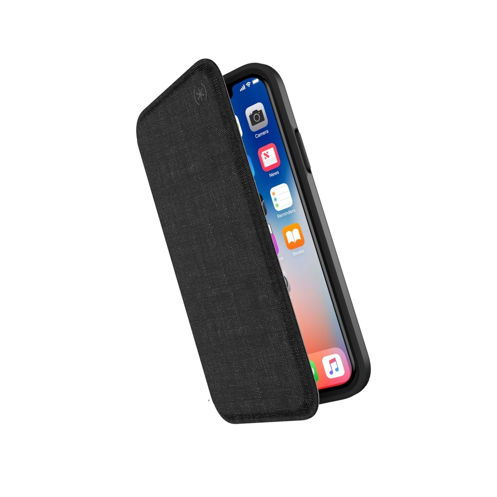 Speck Presidio Folio | iPhone X/XS - HEATHERED BLACK