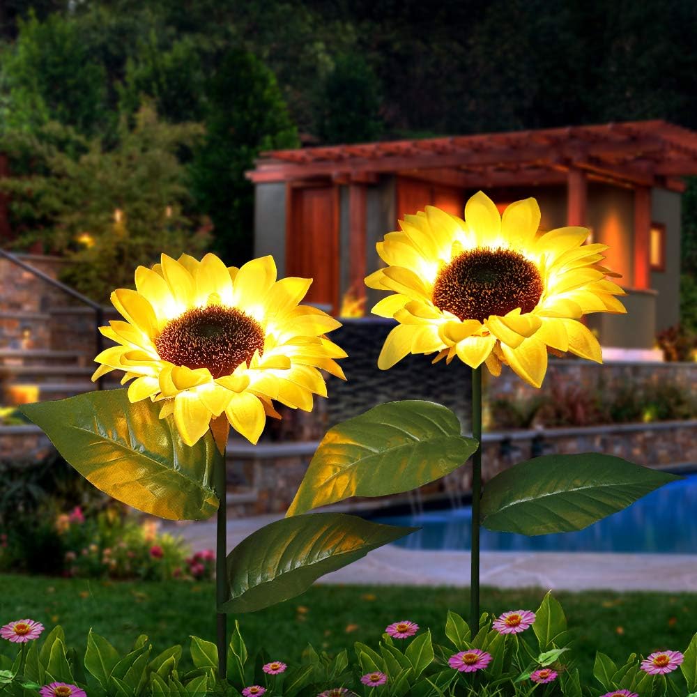 Outdoor Waterproof Solar Powered | Sun Flower Garden Light [PACK of 2]