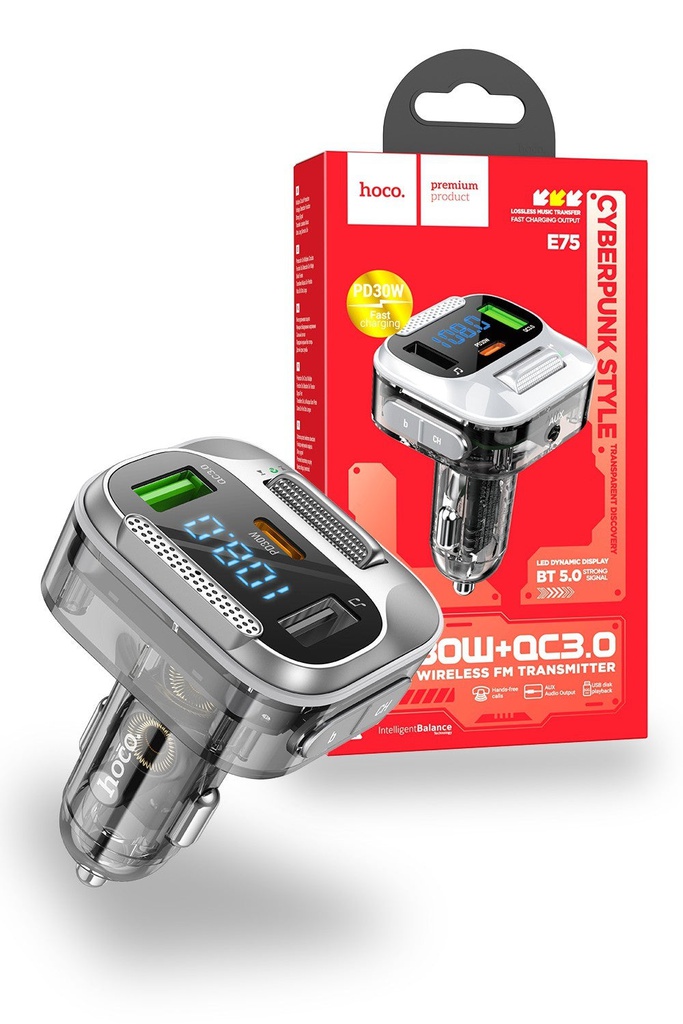 Hoco E70 | PD30W+QC3.0 car BT FM transmitter