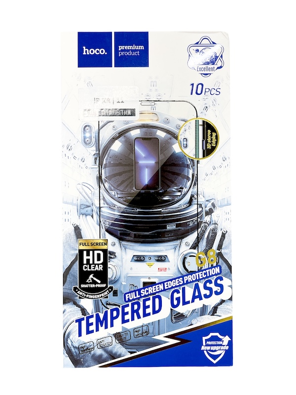 [BWS5-18] Hoco G8 | Full 3D Tempered Glass | iPhone XS MAX/11 Pro Max - [10 GLASS PACK]