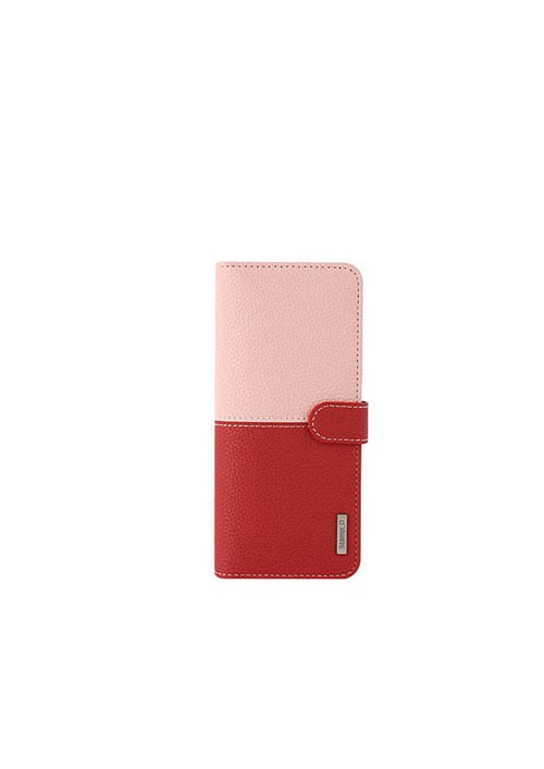 [SR2-4] Korean Stamp D Folio | Universal 5.5-6.5 inch - Red/Pink